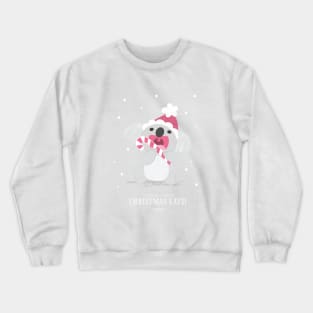 Christmas Koala Eating A Candy Cane Crewneck Sweatshirt